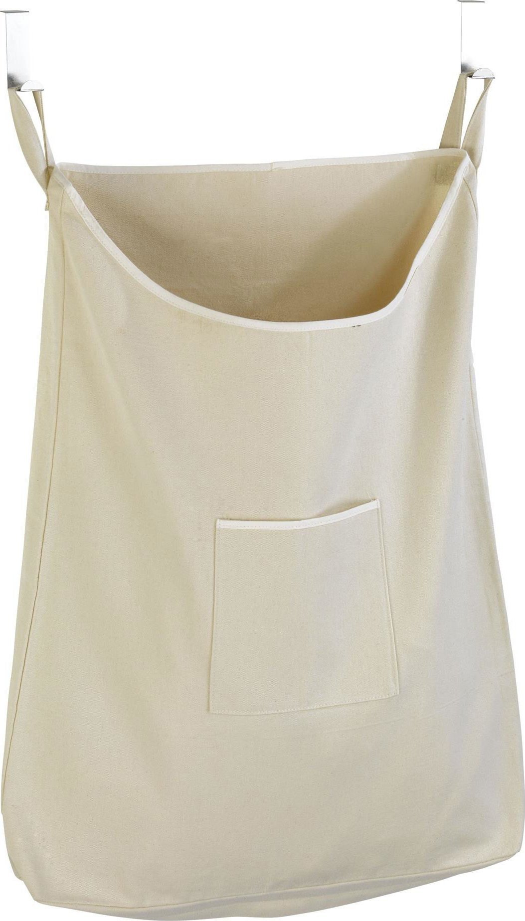 Wenko Worek na ubrania do prania Kangur, montaż na drzwi, 65 litrów pojemności, łatwe opróżnianie, kolor beżowy, marka WENKO