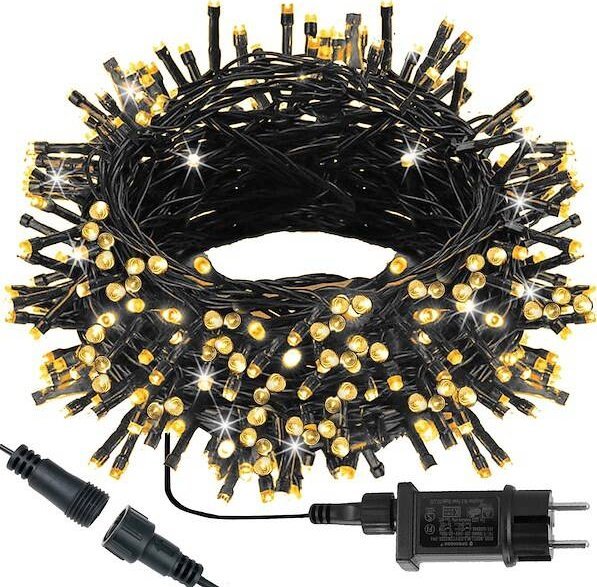 Lampki choinkowe Springos Lampki choinkowe 500 led ciepły biały + zimny biały flash 27,5 m oświetlenie IP44 UNIWERSALNY