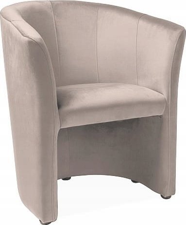 SIGNAL MEBLE Fotel tapiceroweny welurem TM-1 VELVET ciemno beżowy