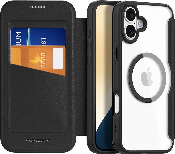 Dux Ducis Etui Skin X Pro na iPhone 16 z MagSafe i klapką - czarne