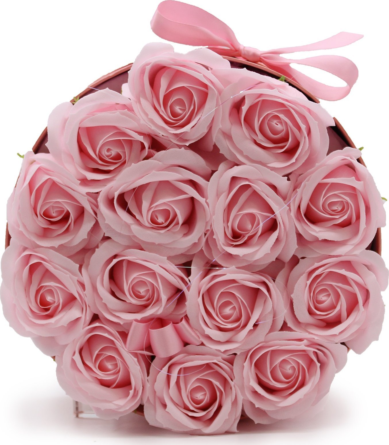 Bispol Mydlany Flower Box - 14 Różowych Róż w Okrągłym Pudełku