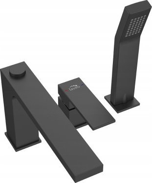 Bateria wannowa Kuchinox Bateria wannowa stojąca 3-otworowa czarna Kvadrato