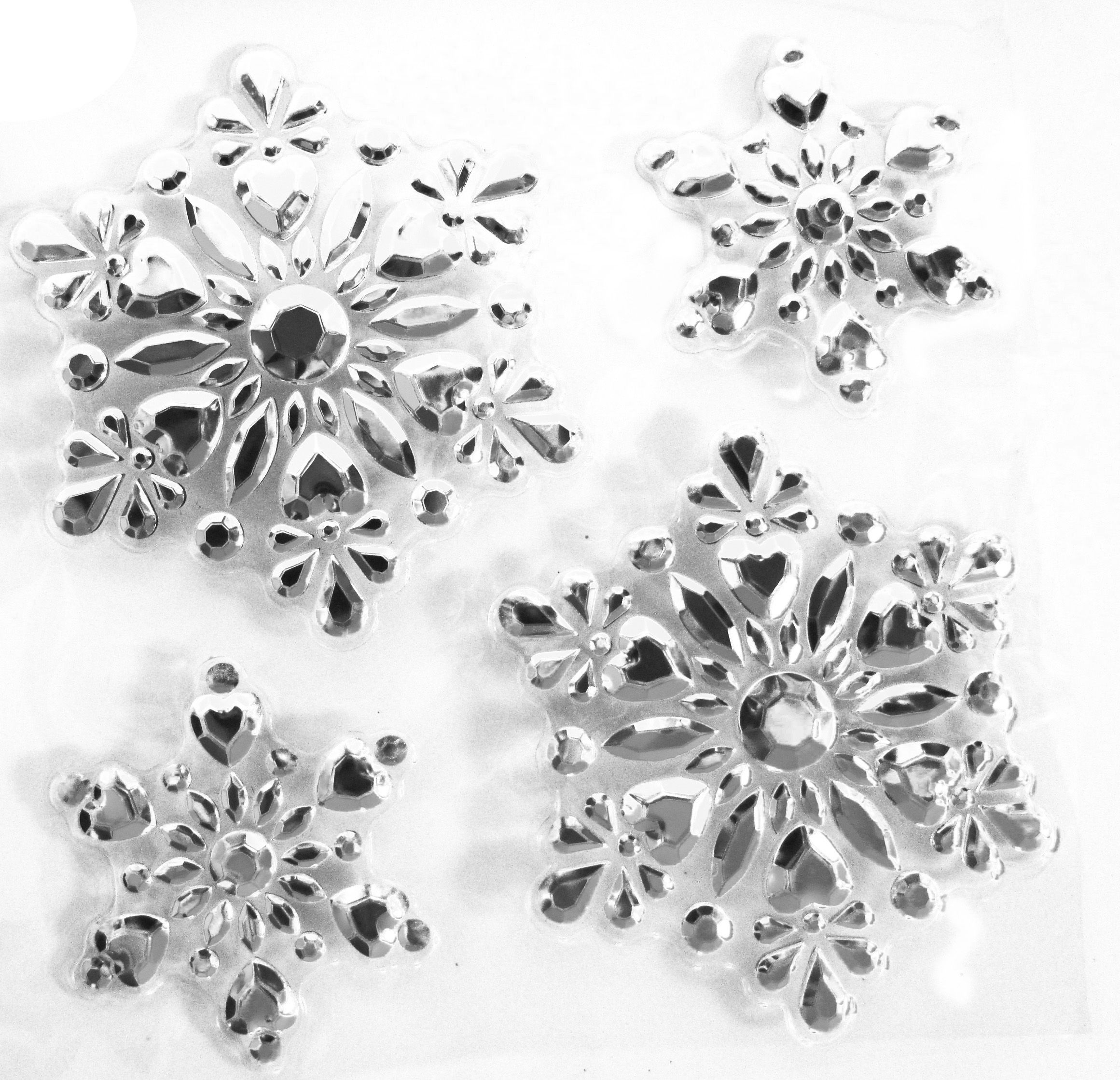 Dekoracja świąteczna Arpex Srebrzyste ¶nieżynki samoprzylepne (581623) - 5907667288701