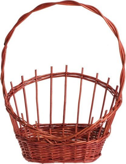WickerPL Wiklinowy kosz prezentowy czerwony kosz na owoce z rączką w 3 rozmiarach