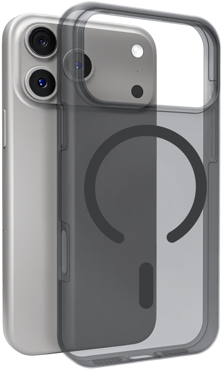 Etui silikonowe Puro Daylight kompatybilne z Magsafe na iPhone 17 Pro - półprzezroczyste czarne