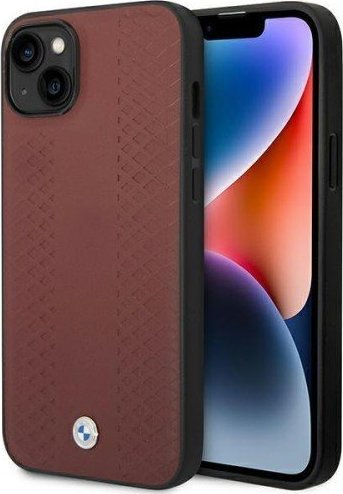 BMW Etui BMHCP14S22RFGR Apple iPhone 14 burgundowy/burgundowy Leather Diamond Pattern