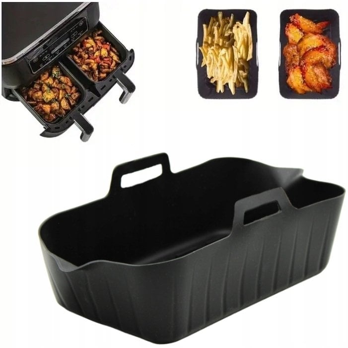 Brunbeste Wkład silikonowy do frytkownicy AIR FRYER prostokątny czarny forma BB-3759