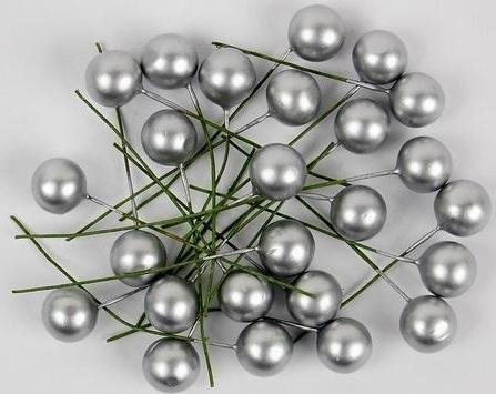 FANDY Owoce ostrzokerzewu 12cm srebrne