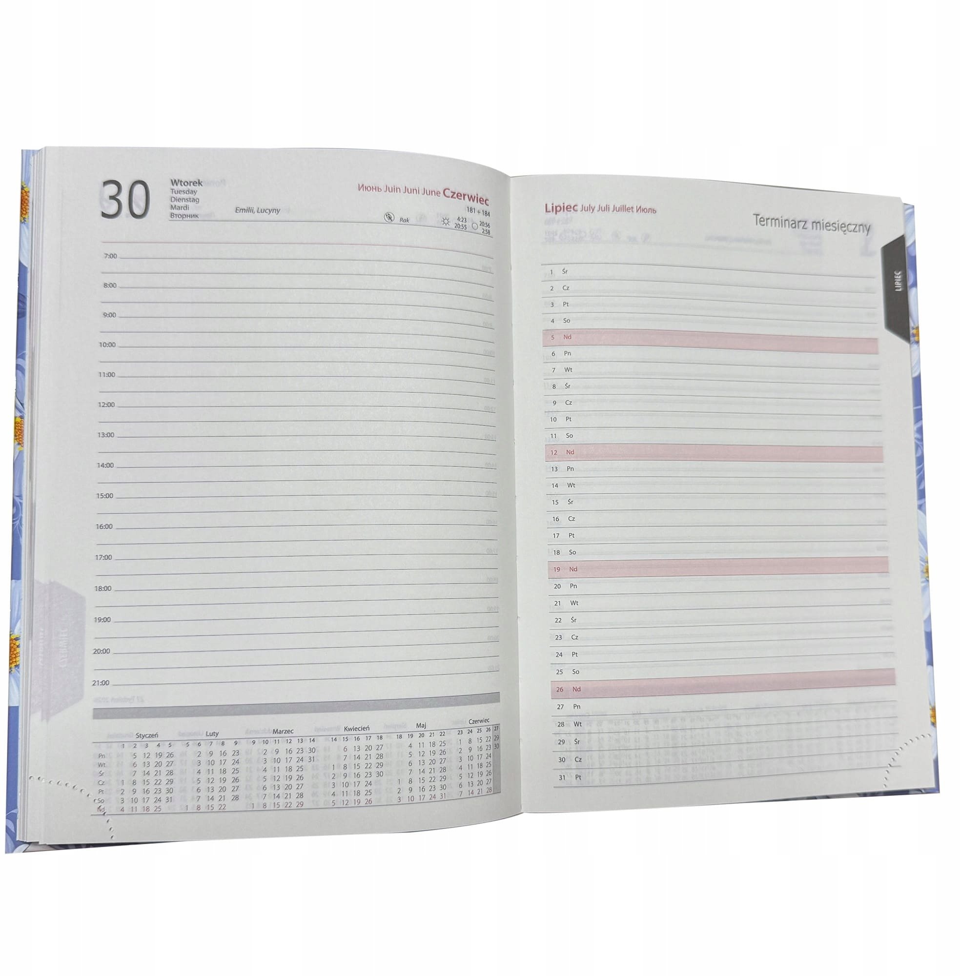 Kalendarz 2026 A5 dzienny sb/nd osobno Sowa