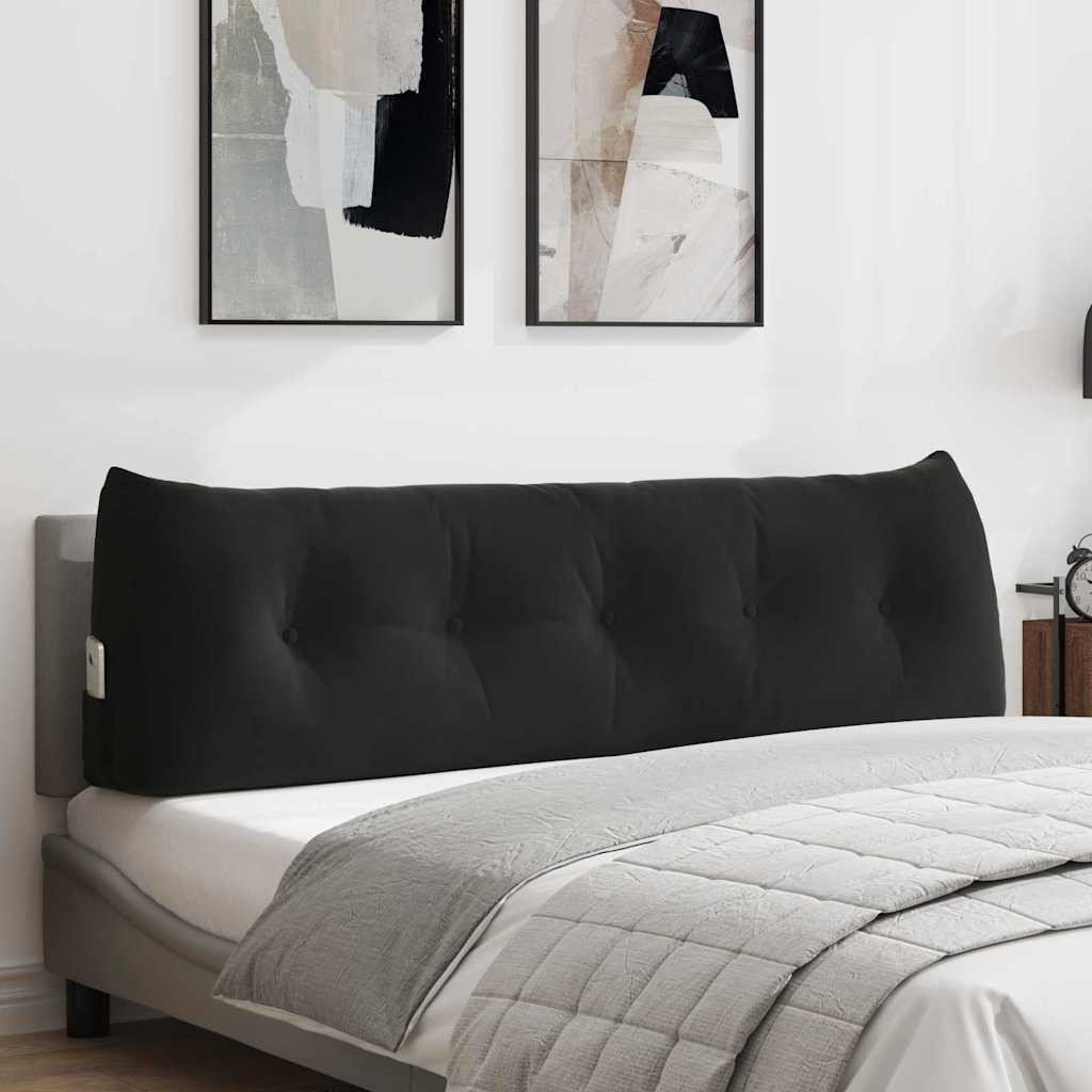 vidaXL Poduszka na plecy Czarny 160 x 24 x 50 cm Aksamit
