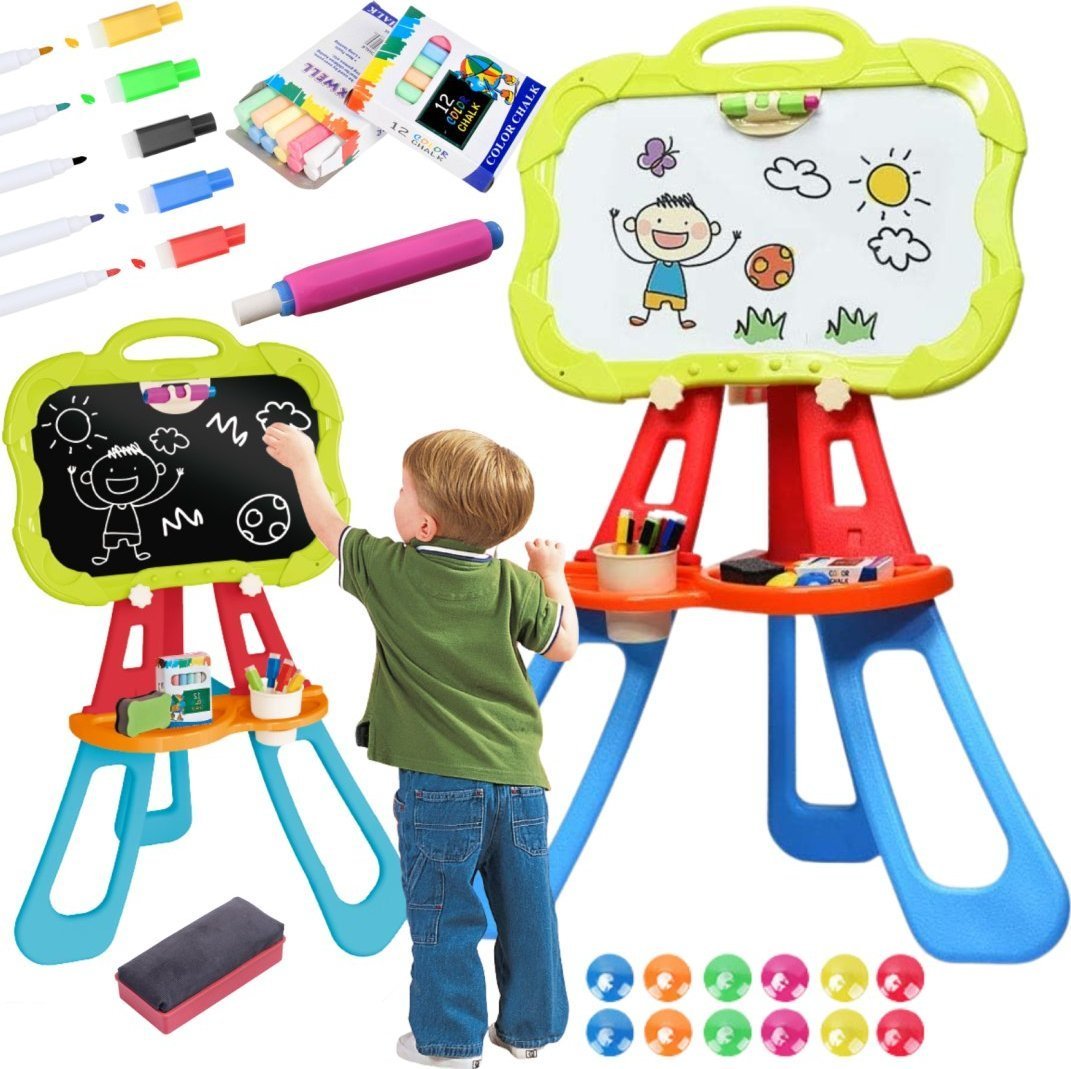 ProNice DWUSTRONNA TABLICA SUCHOŚCIERALNA KREDA MARKERY MAGNESY MAŁY ARTYSTA