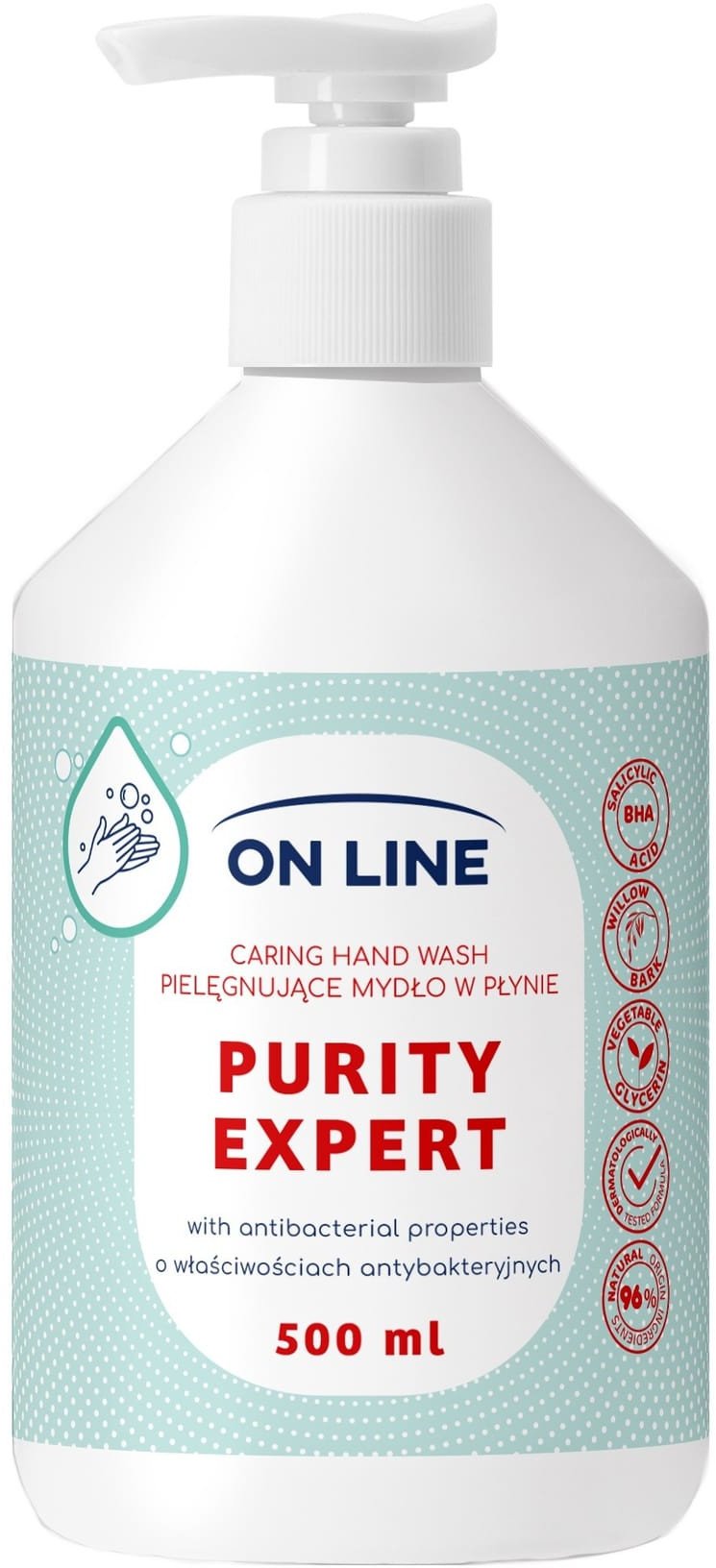 ON LINE Hipo Allergenic Pielęgnujące mydło w płynie Alantoina&Gliceryna 500 ml