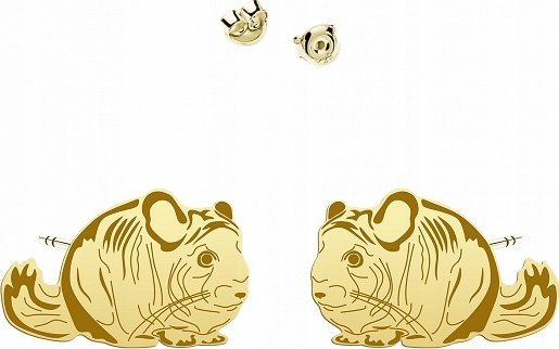 Radziszewska Jewellery Kolczyki Pozłacane Szynszyla 925 Prezent Biżuteria DEDYKACJA GRATIS