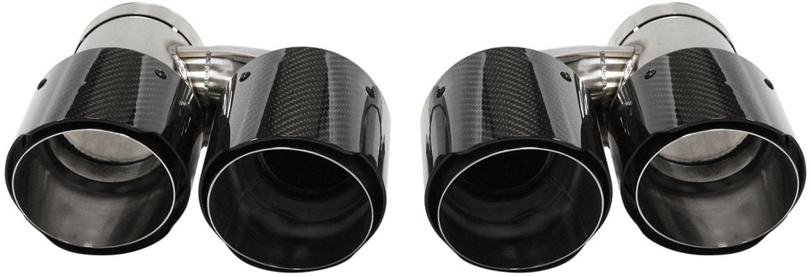 Końcówka Tłumika 101mmx2 wejście 76mm Carbon Gloss Zestaw