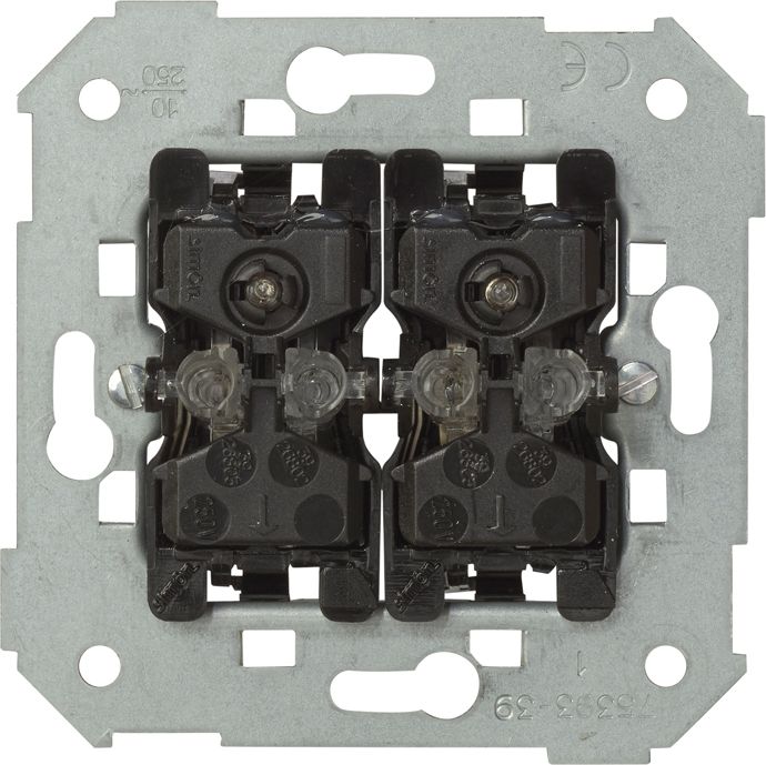 Kontakt-Simon Łącznik schodowy Simon 82 podwójny z podświetleniem 10AX mechanizm (75394-39)