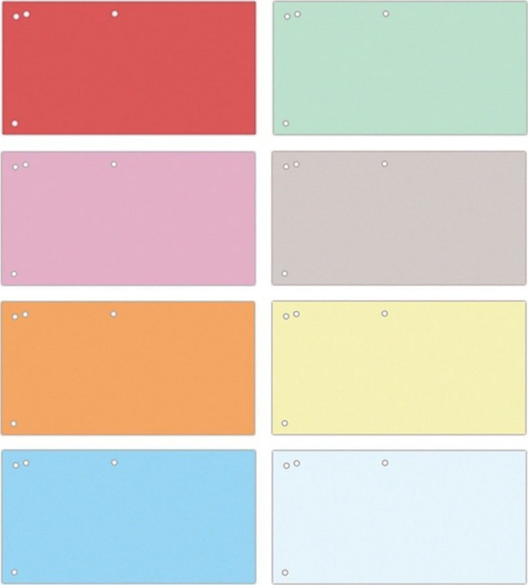 Office Products Przekładki OFFICE PRODUCTS, karton, 1/3 A4, 240x105mm, 100szt., mix kolorów