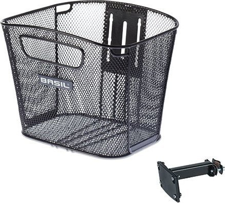 Basil Kosz przedni na kierownicę BASIL BOLD + FIXED MOUNTED STEMHOLDER nieodpinany stalowy czarny (NEW 2024)