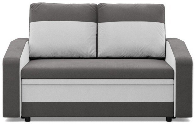 Sofa rozkładana, mikrofaza, AURELO, 148x87x90 cm, szary, biały