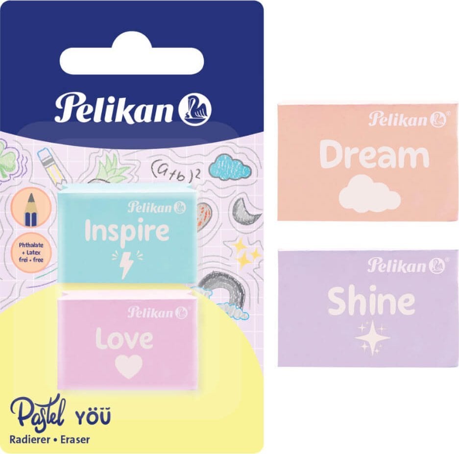 Pelikan 606196 gumka Plastik Różne kolory 2 szt.