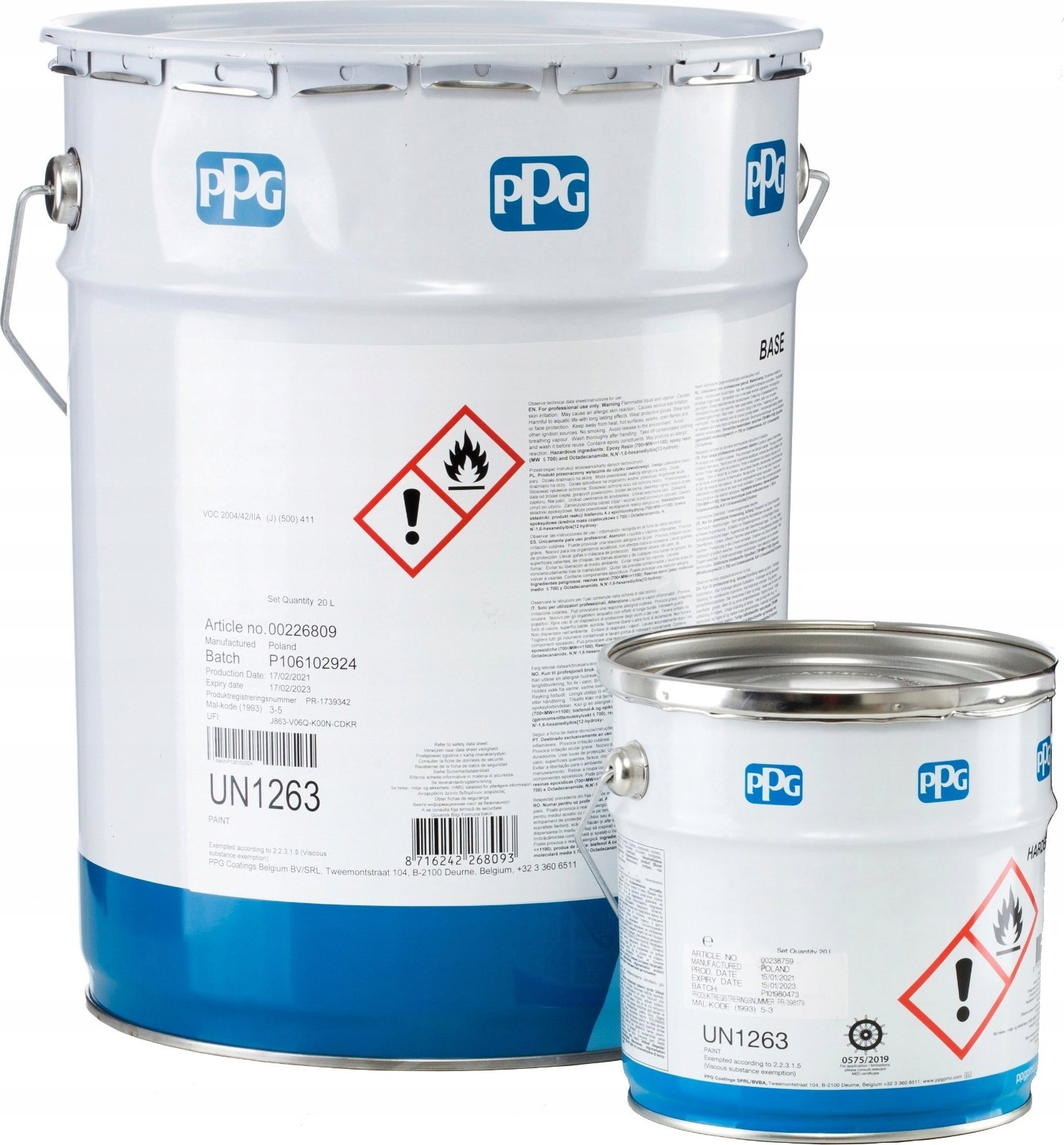 Farba OKRĘTOWA gruntoemalia epodyksowa Sigmacover 350 szara 20 L