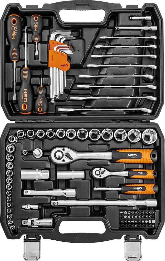Work tool and accessory set NEO, 1/2", 1/4", 100 pcs.