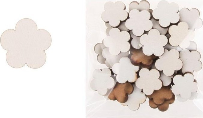 Dekoracja drewniana 36szt Kwiat mały