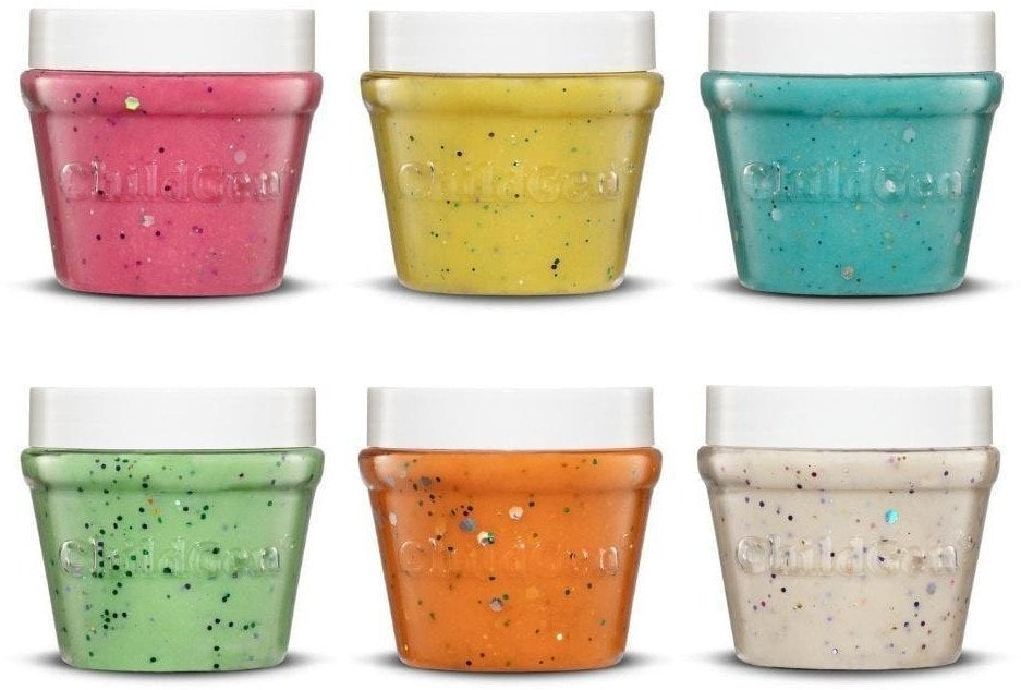 Ciastolina naturalna w słoiczkach brokat 6 kolorów