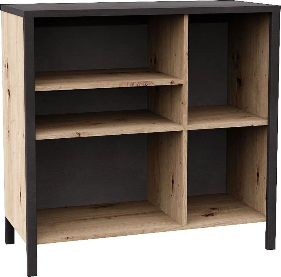 FMD FMD Szafka z 5 przegrodami, dąb artisan, ciemna stal