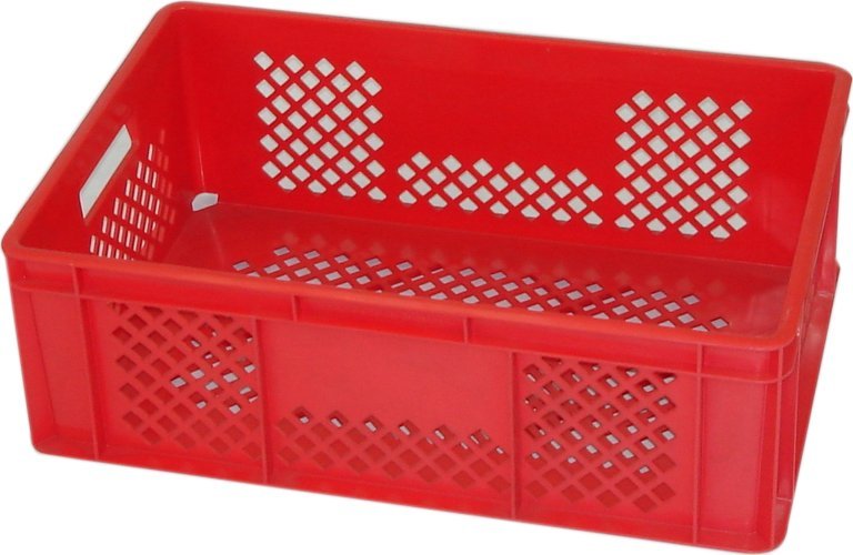 Artech Pojemnik transportowy EURO 200, dno i ścianki ażurowe, wym. 600 x 400 x 200 mm (Kolor czerwony)