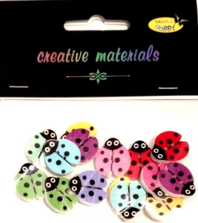 Guziki ozdobne Biedronki 18mm 15szt