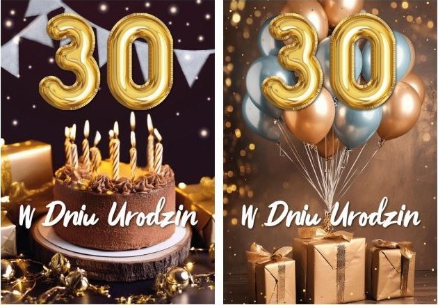 Kartki karnet FL-02 Urodziny 30