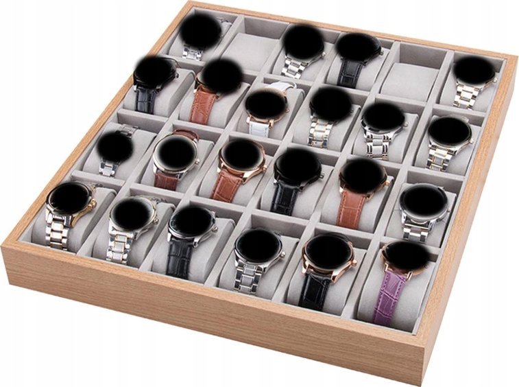 TACA EKSPOZYTOR NA ZEGARKI 24SZT DO SZUFLADY GARDEROBY ELEGANCKA G17