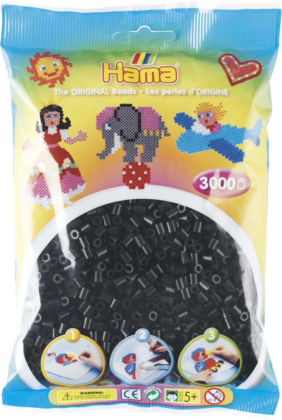 Hama Beads Hama Beads 201-18, Black, Tube bead, 3000 pc(s)