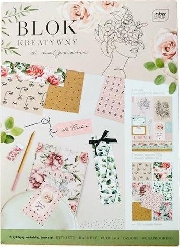 Interdruk Blok kreatywny z naklejkami A4/14K 80/170G Garden