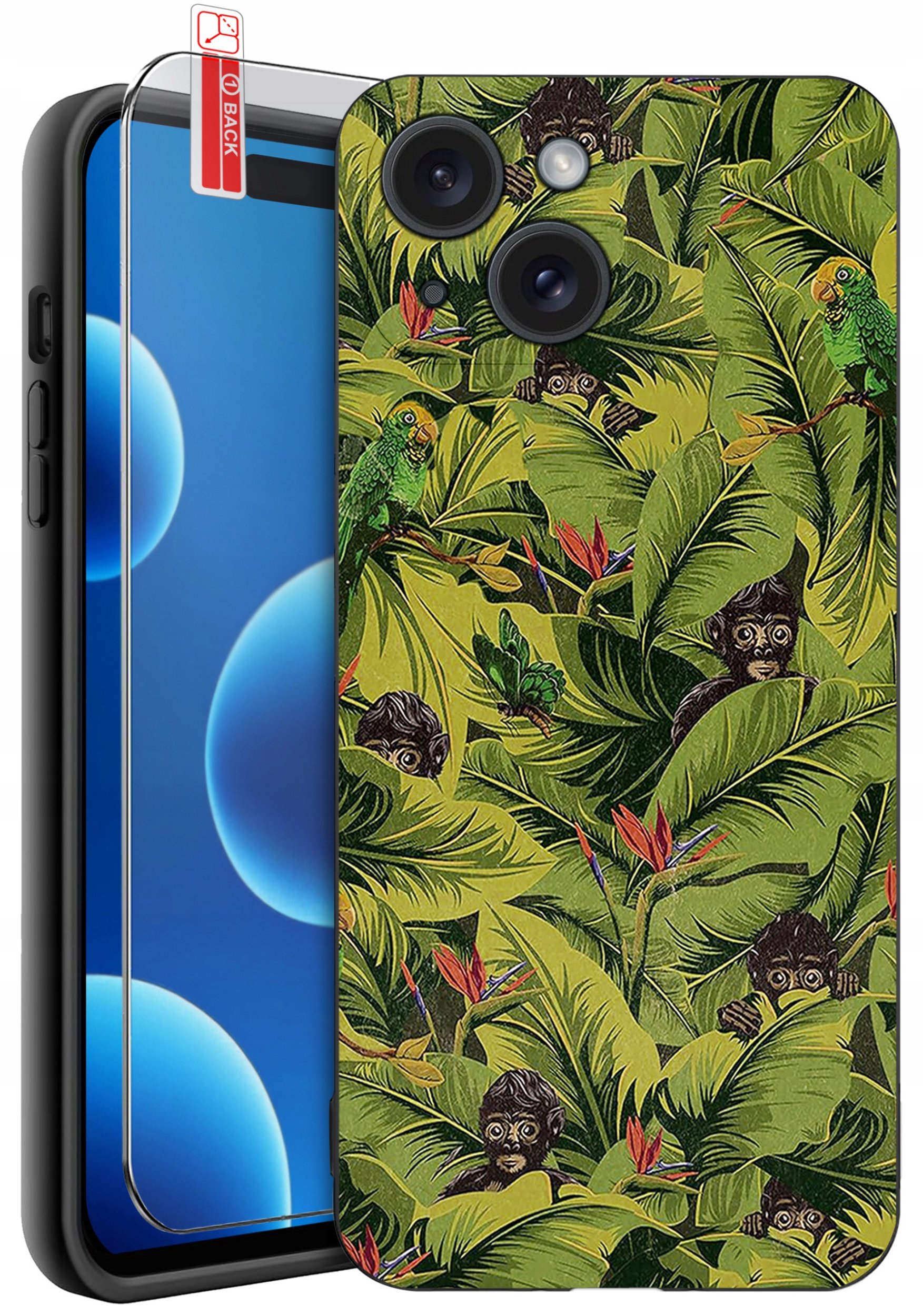 ETUI do iPhone 15 | WZORY | SILIKONOWE MATT CASE + SZKŁO 9H