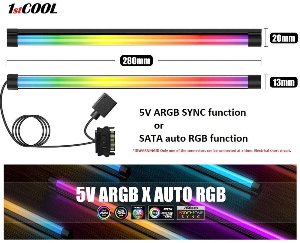 1stCOOL AURA EVO ARGB LED, SATA, 28cm, černá