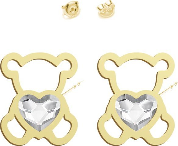 Radziszewska Jewellery Kolczyki z Misiem srebro pozłacane