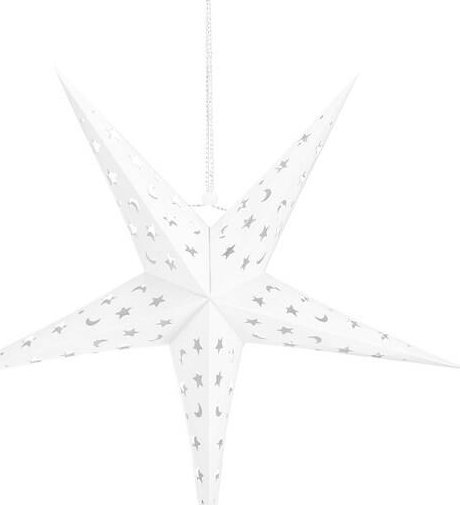 Springos Gwiazda świąteczna papierowa 3D 25 cm zawieszka choinkowa biała UNIWERSALNY