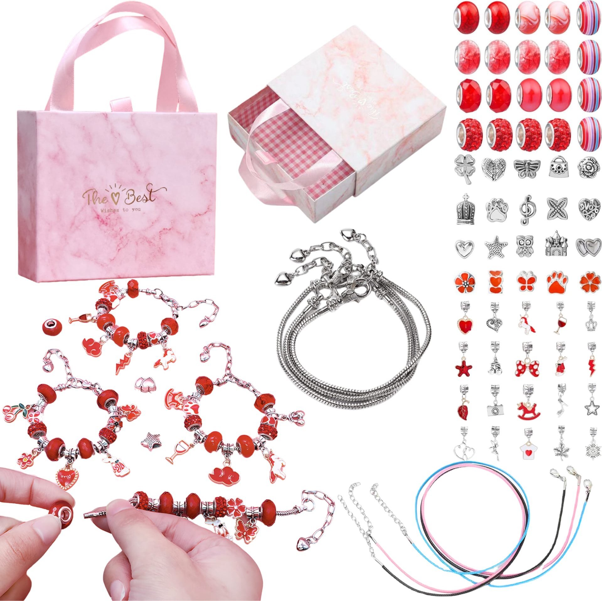 ProNice Zestaw Do Robienia Bransoletek Naszyjników Kreatywny Dla Dzieci Charms DIY