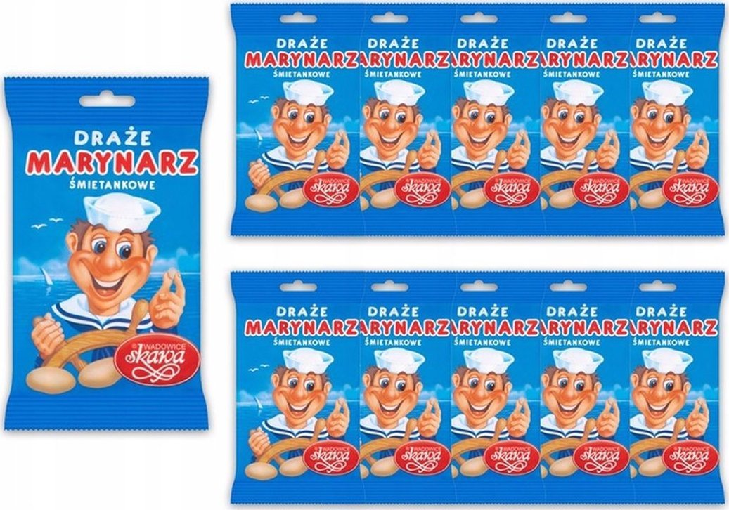 Wadowice Skawa Marynarz Draże śmietankowe 70 g x 10 sztuk