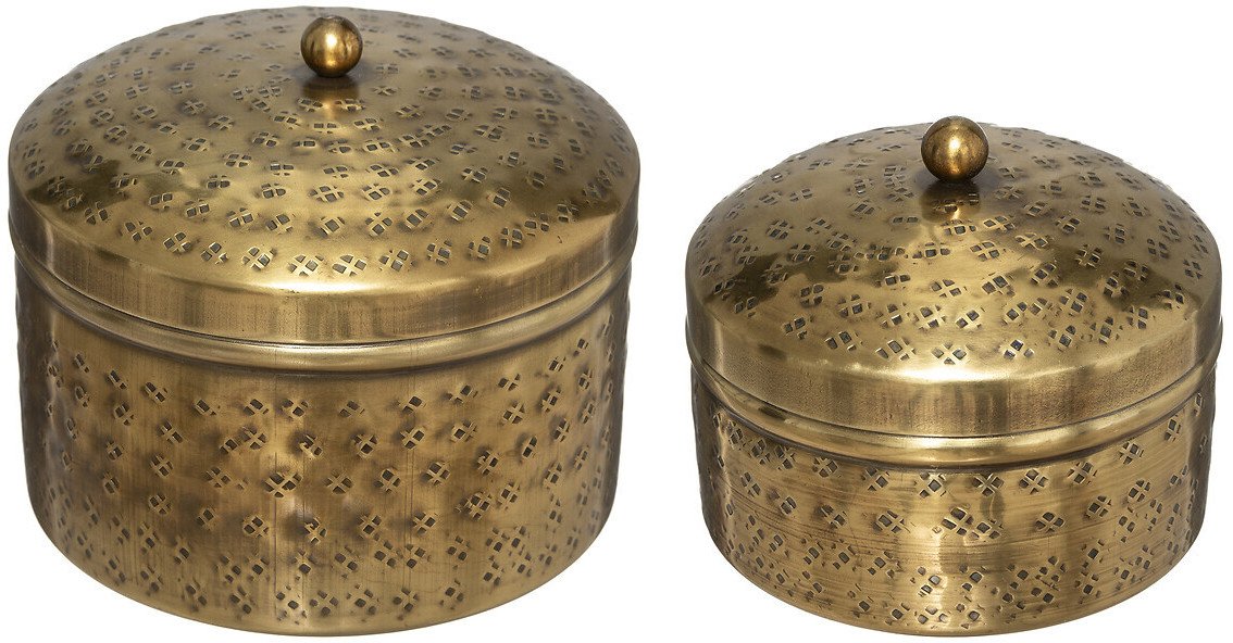 Szkatułki na biżuterię OASIS, 2 sztuki, metalowe