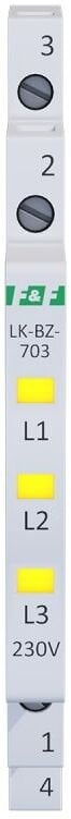 Lampka modułowa 3-fazowa z zabezpieczeniem żółta 1/3S LED 230V LK-BZ-703Y
