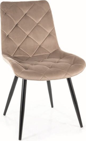 Signal Krzesło Ralph Velvet Czarny Stelaż/ciemny Beż Bluvel 40