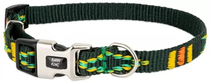 Obroża dla psa, zielona, wzór etniczny, taśma polipropylenowa, 20mm/35-54cm