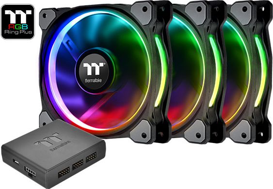 Wentylator Thermaltake Riing Plus 14 RGB 3-pack + Hub (CL-F056-PL14SW-A)