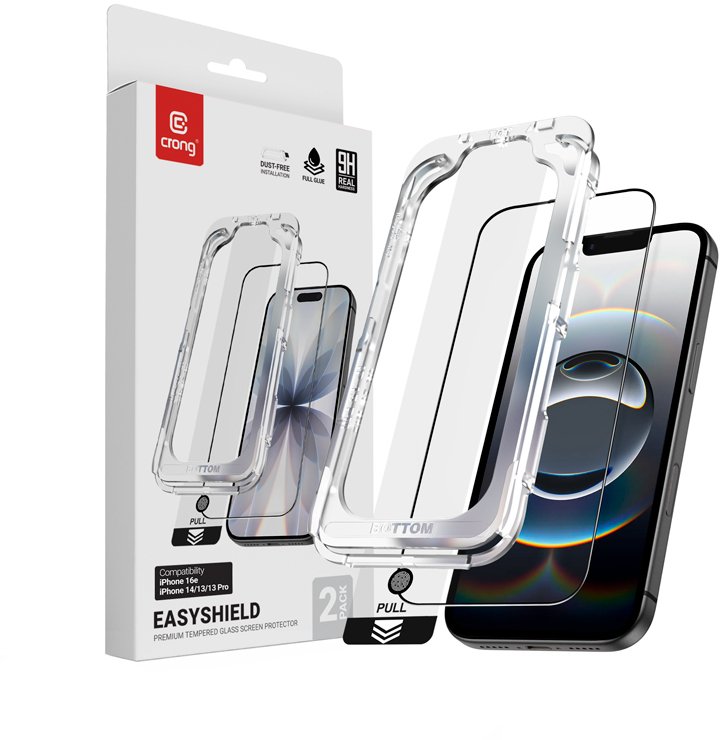 Crong EasyShield 2-Pack - Szkło hartowane iPhone 16e / iPhone 14 / iPhone 13 / iPhone 13 Pro (2 sztuki)