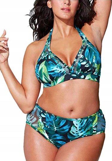 Strój kąpielowy plus size z wysokim stanem XL