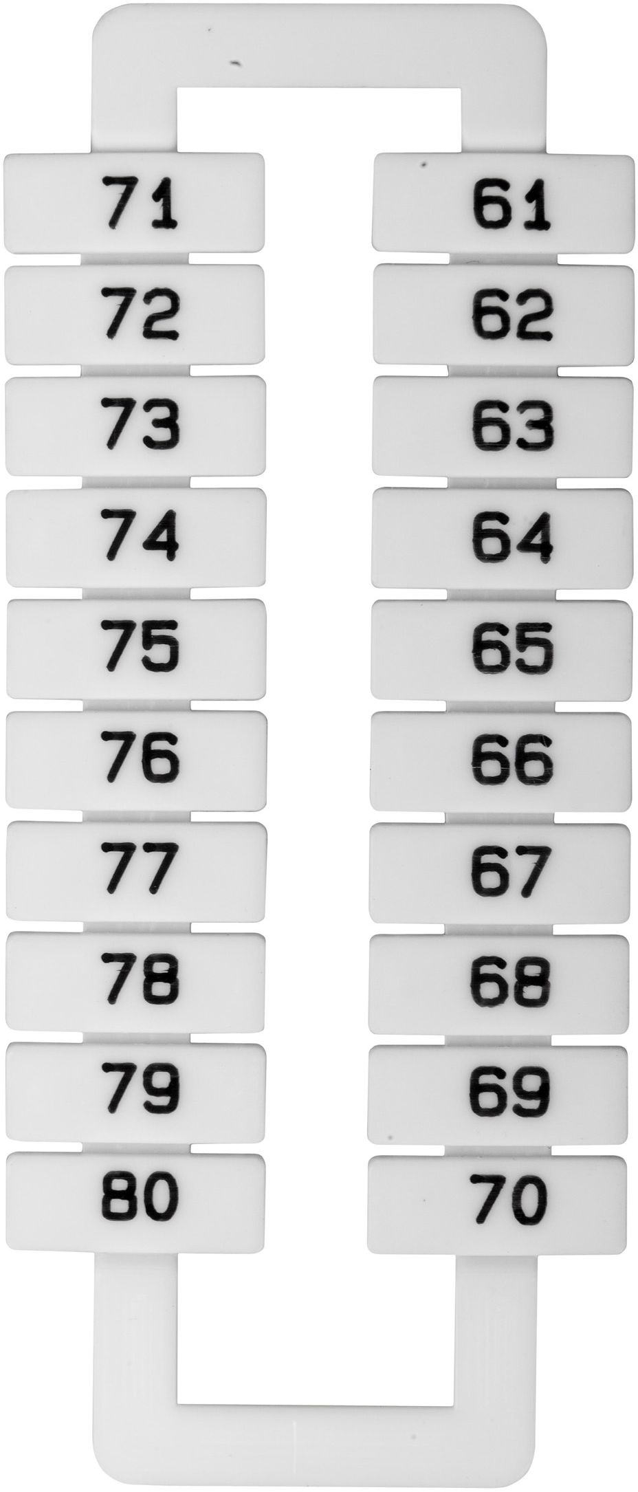 EM Group Oznacznik do złączek szynowych 2,5-70mm2 /6/ biały (43192)