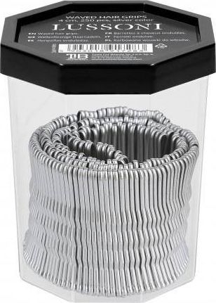 Lussoni LUSSONI_Wsuwki do włosów srebrne karbowane 4cm 250szt