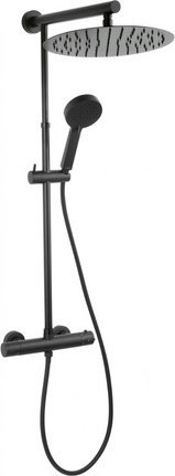 Zestaw prysznicowy Ferro Zestaw natryskowy TREVI BLACK z baterią termostatyczną, czarny NP75-TRV7U-BL
